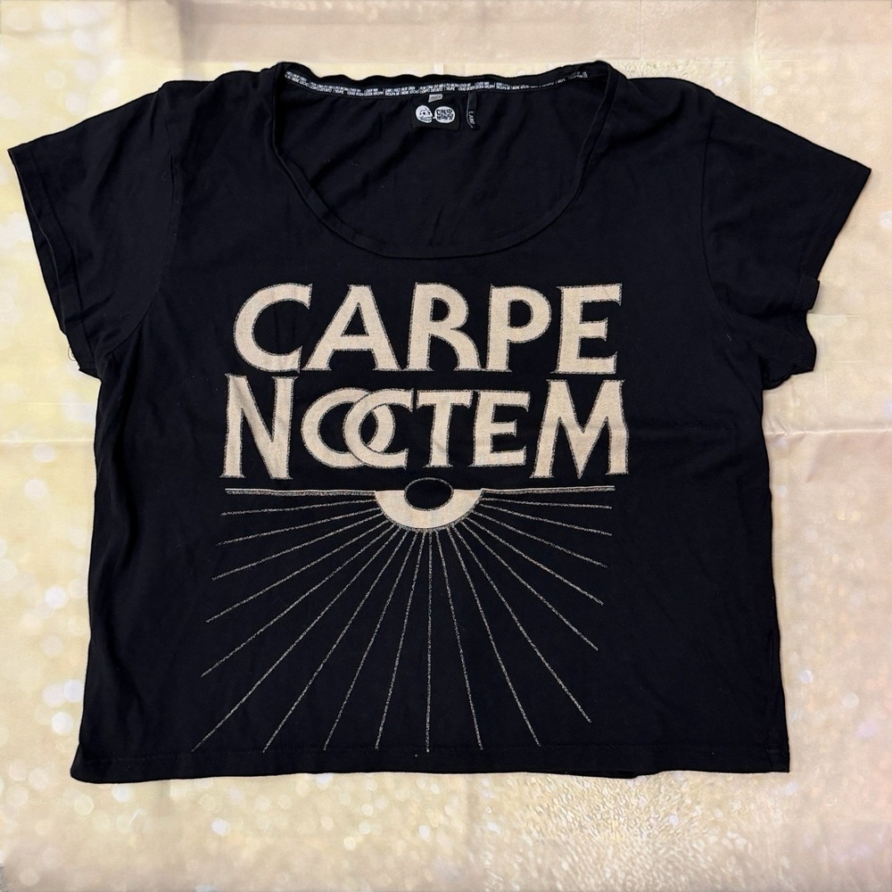 Cheap Monday Black Carpe‎ Noctem Graphic T-Shirt Size Large